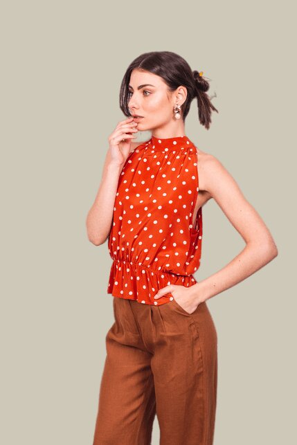 Блуза BL 9721-244 White/Coffee