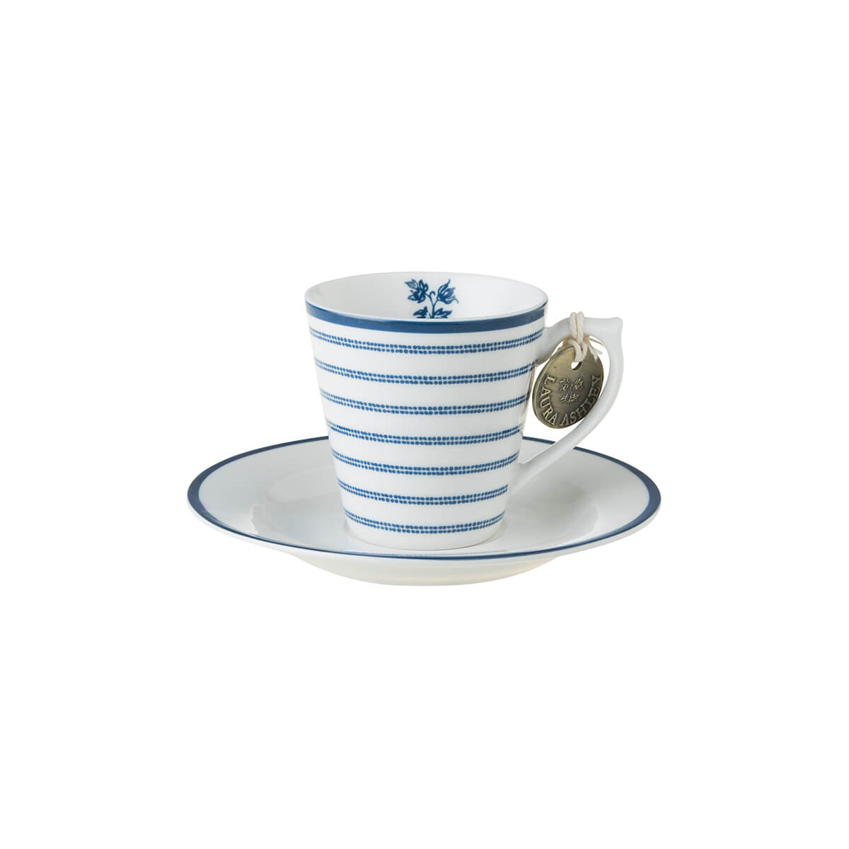 Чашка з блюдцем CANDY STRIPE ESPRESSO CUP 6*6, 90ml & SAUCER Ø12 (Blue)