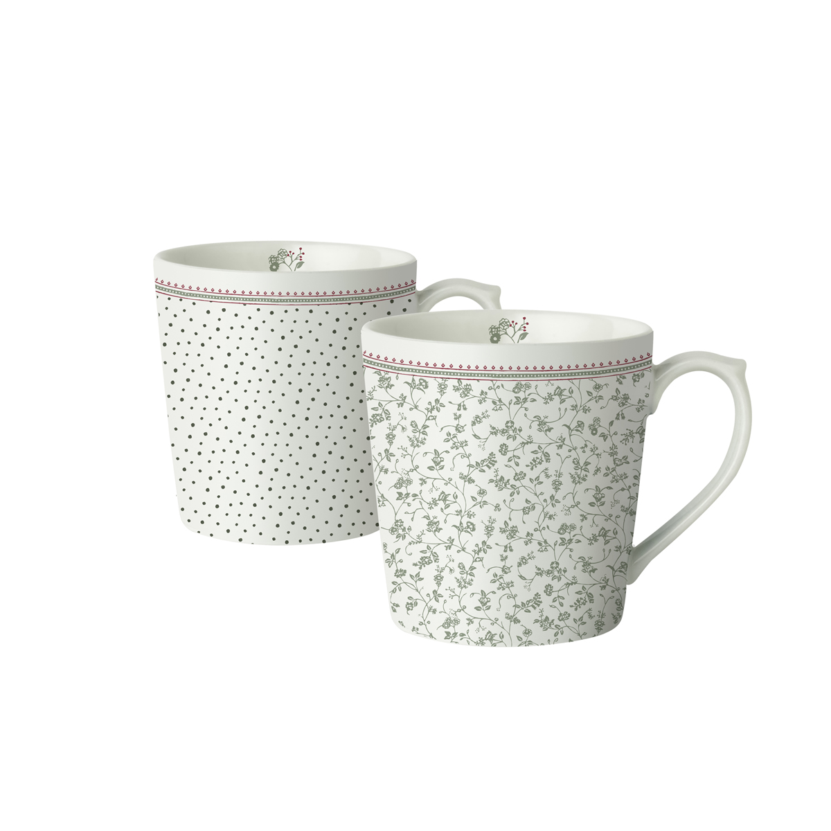 Набір чашок WILD CLEMATIS GIFTBOX SET OF2 MUGS 320ml (Dot/Green flowers)