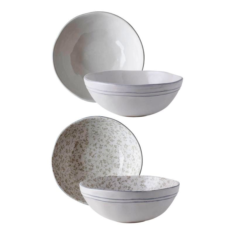 Набір 4-х тарілок ARTISAN Bowl Ø16 (White/Flower WCL)