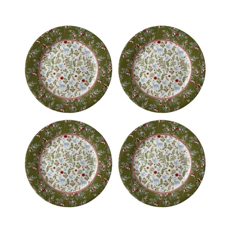 Набір 4-х тарілок STOCKBRIDGE Giftset 4 PLATE Ø20 (Green/White)