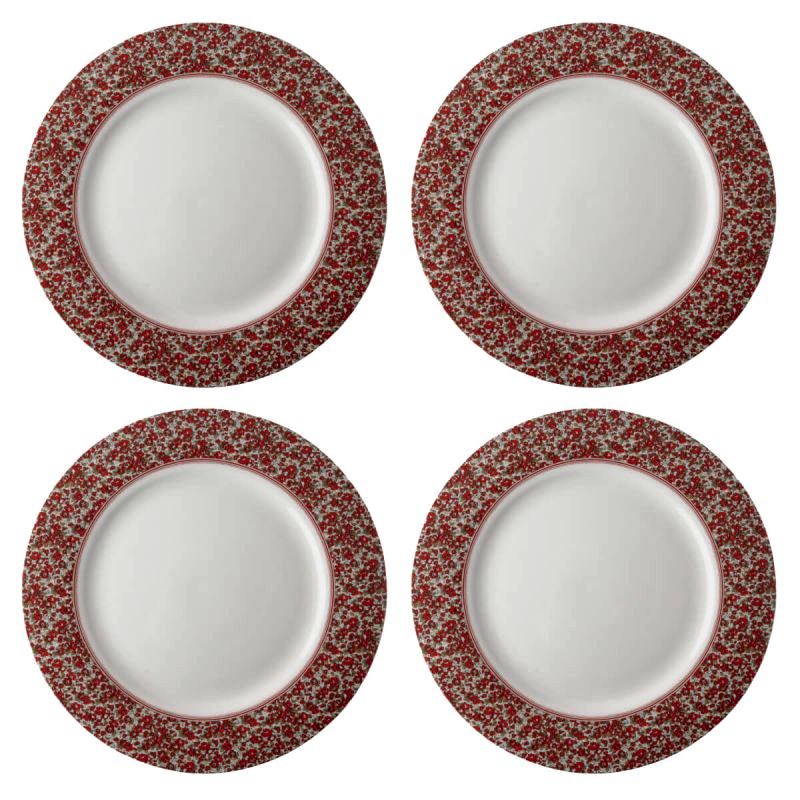 Набір 4-х тарілок STOCKBRIDGE Giftset 4 PLATE Ø26 (Red/White)
