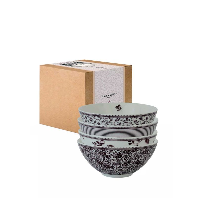 Набір 4-х тарілок DAMSON ROSE Giftset 4 Bowls Ø16 (Cranberry white)