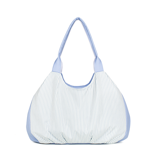 Зручна легка сумка в біло-блакитну смужку з колекціі Сойка та Конюшина е-642