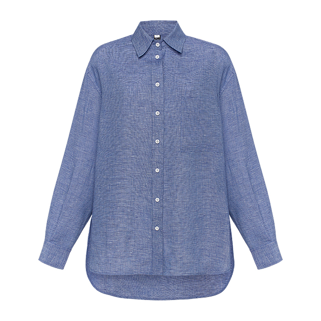 Синя лляна сорочка бойфренд BL 100/5 KA