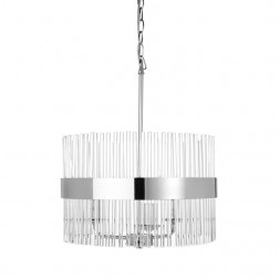 Кругла скляна люстра на 3 лампочки ALEXA 3 LIGHT POLISHED NICKEL