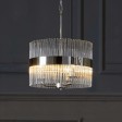 Кругла скляна люстра на 3 лампочки ALEXA 3 LIGHT POLISHED NICKEL