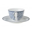 Чашка з блюдцем FLORIS Cup 260ml and Saucer Ø15 (Blue)