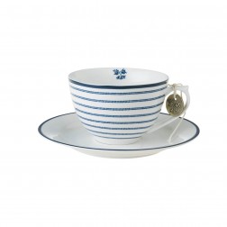 Чашка з блюдцем CANDY STRIPE Cup 260ml and Saucer Ø15 (Blue)