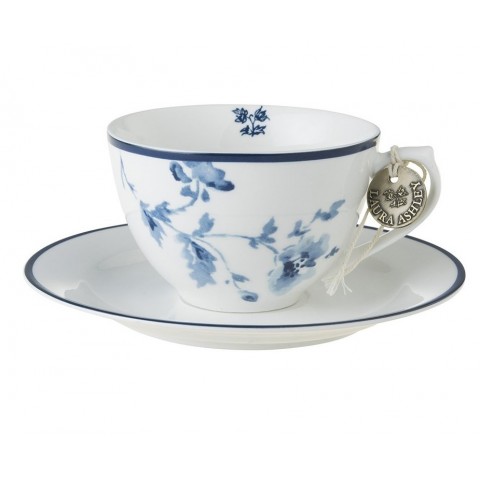 Чашка з блюдцем CHINA ROSE Cup 260ml and Saucer Ø15 (Blue)