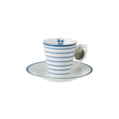 Чашка з блюдцем CANDY STRIPE ESPRESSO CUP 6*6, 90ml & SAUCER Ø12 (Blue)