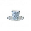 Чашка з блюдцем FLORIS ESPRESSO CUP 6*6, 90ml & SAUCER Ø12 (Blue)