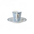 Чашка з блюдцем FLORIS ESPRESSO CUP 6*6, 90ml & SAUCER Ø12 (Blue)