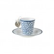 Чашка з блюдцем FLORIS ESPRESSO CUP 6*6, 90ml & SAUCER Ø12 (Blue)