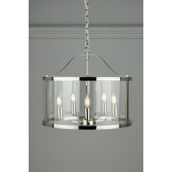 Стильна люстра з хромованого металу HARRINGTON 5 LIGHT PENDANT POLISHED NICKEL