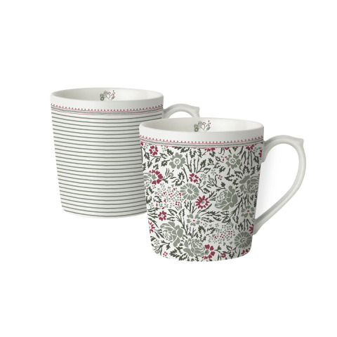 Набір чашок WILD CLEMATIS GIFTBOX SET OF2 MUGS 320ml (Red/Green Stripe)