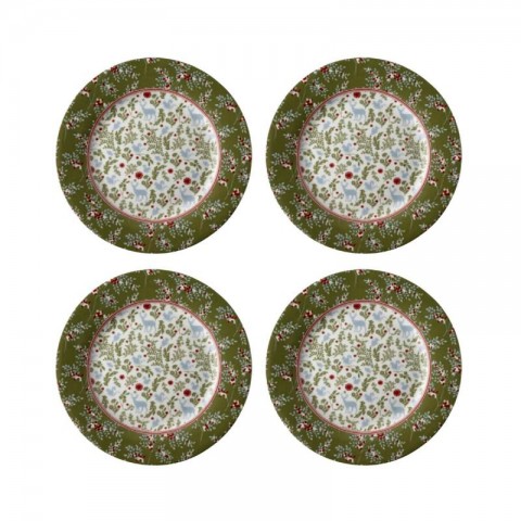 Набір 4-х тарілок STOCKBRIDGE Giftset 4 PLATE Ø20 (Green/White)
