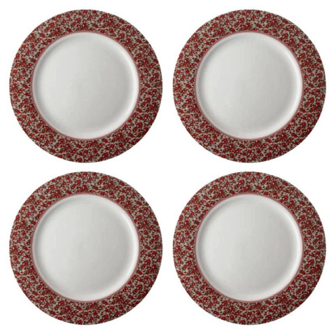 Набір 4-х тарілок STOCKBRIDGE Giftset 4 PLATE Ø26 (Red/White)