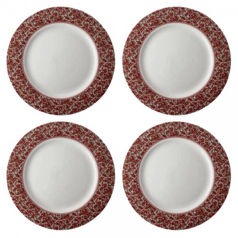 Набір 4-х тарілок STOCKBRIDGE Giftset 4 PLATE Ø26 (Red/White)
