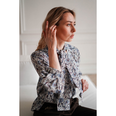 Блуза BL 204/1 KA Navy Print  (Liberty)