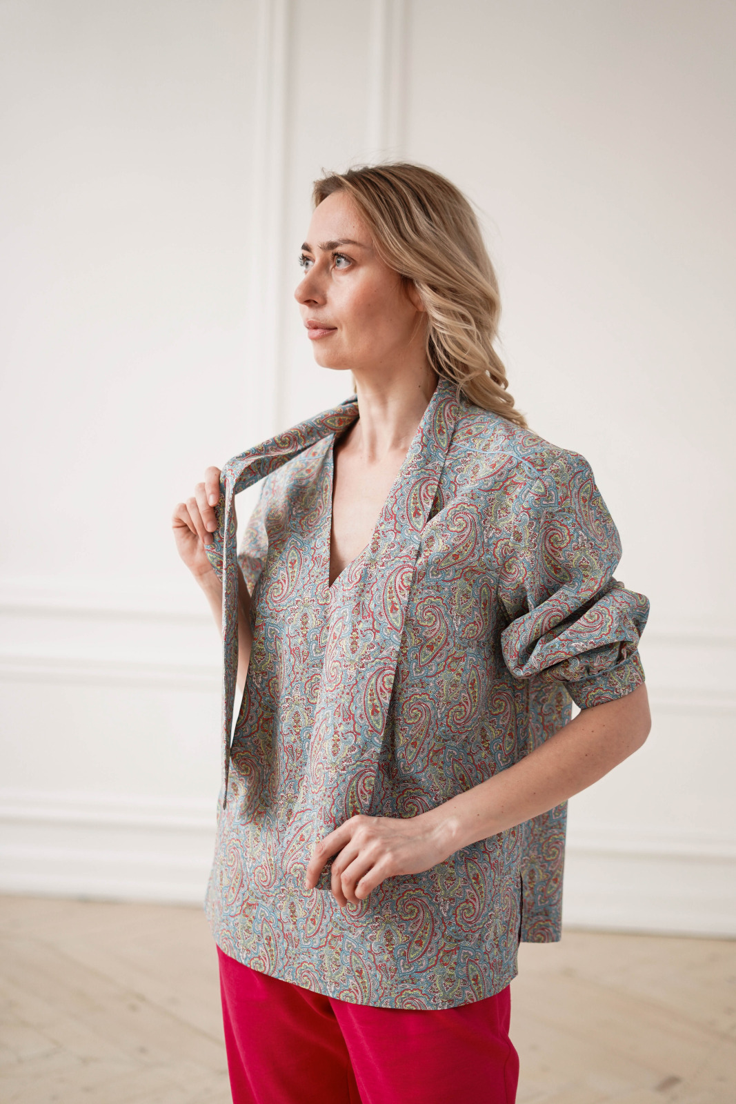 Блуза BL 204/2 KA Turquoise Paisley (Liberty)