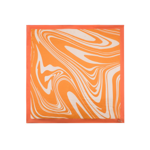 Хустка SH 231 KA 90*90 cм (Мармур Банан/Томат)