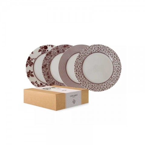 Набір 4-х тарілок DAMSON ROSE Giftset 4 Plates Ø20 (Cranberry white)