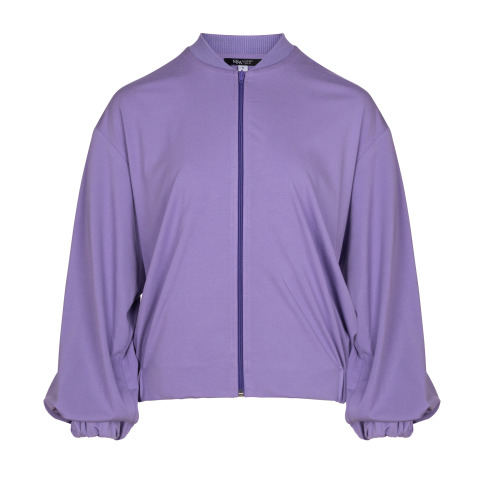 Трикотажний бомбер бузкового кольору JK 330 KA