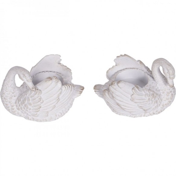 Набір з двох свічників-Лебеді Distressed Swan Votiveholder Set of 2