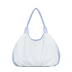 Зручна легка сумка в біло-блакитну смужку з колекціі Сойка та Конюшина е-642