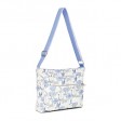Невеличка легка сумка кросбоді з біло-блакитним принтом Сойка та Конюшина e-643