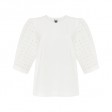 Біла шовкова блузка з рукавами з мережива BL 206/3 KA