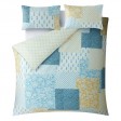 Односпальний комплект постільної бклі в стилі петчворк LAURISSA PATCHWORK PALE SEASPRAY SG 137x200,50x75 см