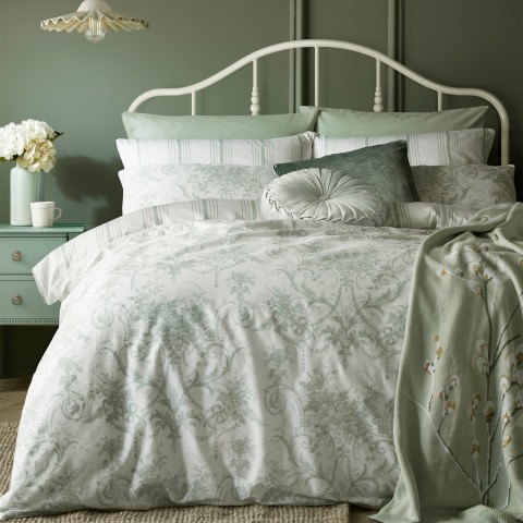 Великий двоспальний комплект постільної білизни в кольорі TUILERIES SAGE KG 220x230, 50x75 см 