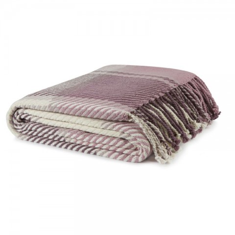 Бавовняний плед у велику клітинку виноградного кольору DYLAN GRAPE 150X200 CM THROW