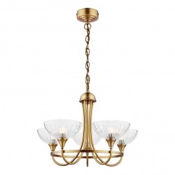 Класична люстра на 5 лампочок WELLHAM 5 LIGHT ANTIQUE BRASS