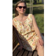Лляна сукня з принтом тюльпанів