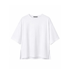 Біла футболка oversize з принтом Attleton на спинці