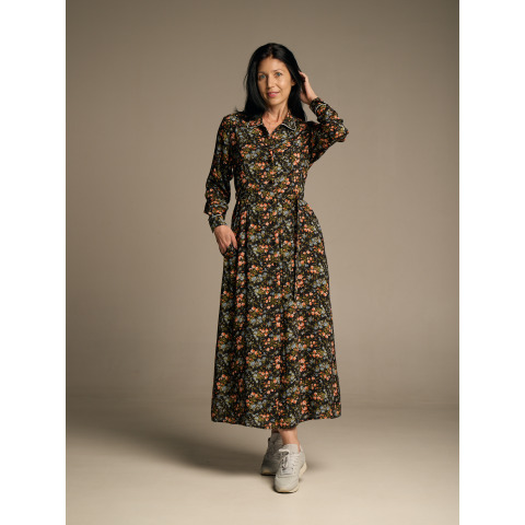 Жіноча сукня-сорочка максі з віскози з квітковим принтом Ellerby black