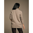 Подовжений сіро-бежевий кардиган з вовни ягняти