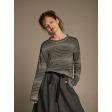 Лонгслів оверсайз з шовком в сіру смужку Лонгслів оверсайз з шовком в сіру смужку