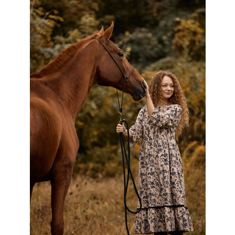 Трикотажна сукня у кремово-чорному квітковому принті Lloyd