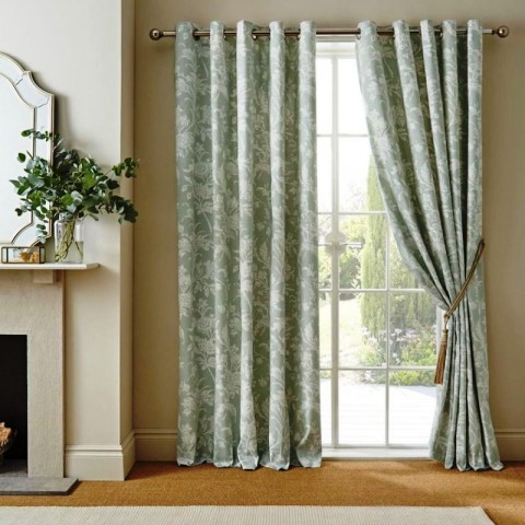 Пара бавовняних штор на люверсах в кольорі шавлії LLOYD pair 223*274 (Sage)