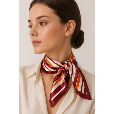Шовкова хустка SH 6250-329 Claret/Orange
