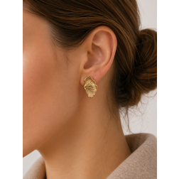 Сережки-пусети Золоте віяло JW 125 KA Brass