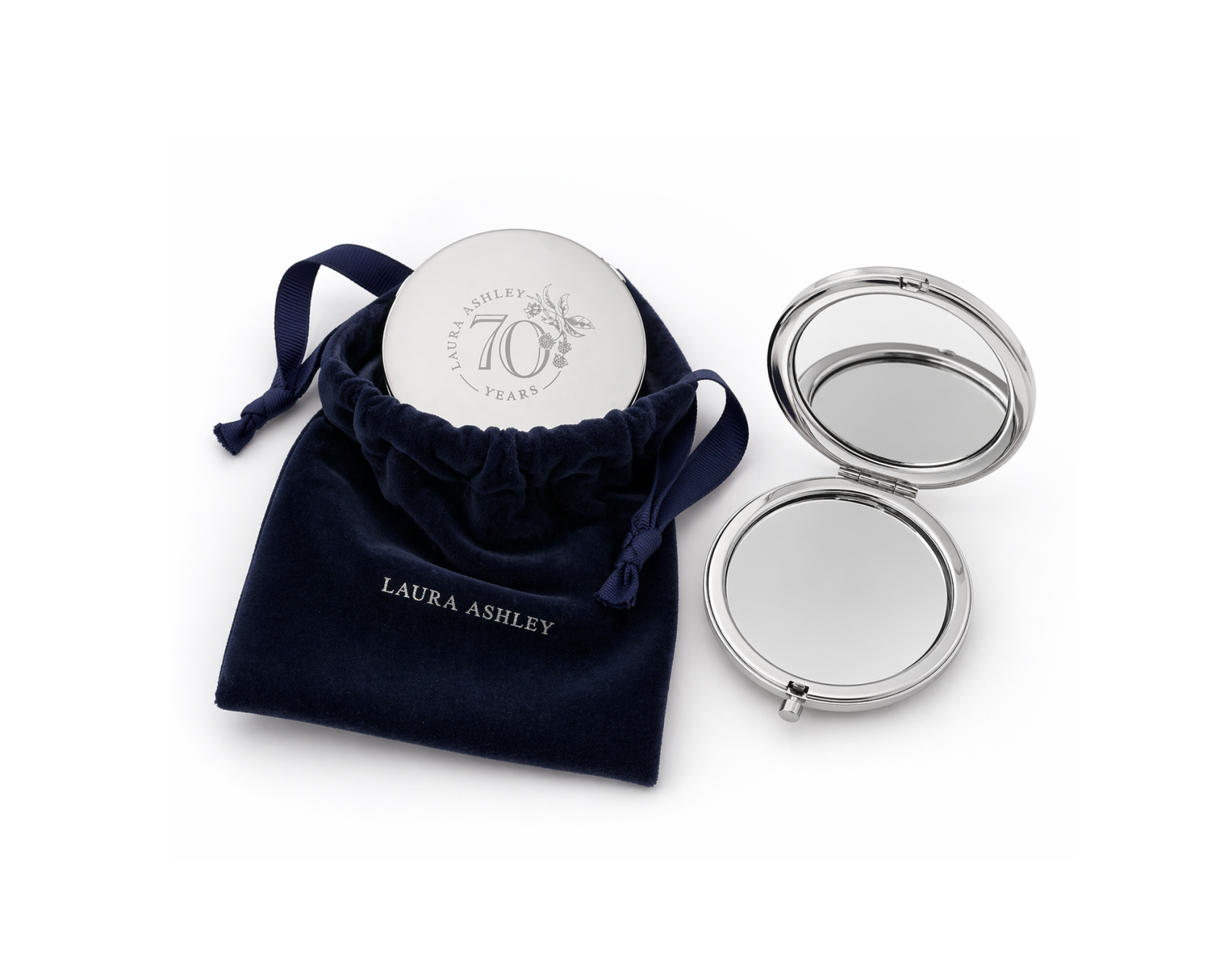 Дзеркальце Anniversary 70th Mirror & Pouch Ø7 cm (Royal Bloom)