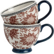 Набір 2-х великих чашок з терракотовим квітковим принтом Hedingham Giftset 2 Mugs Blue Terra 430 мл