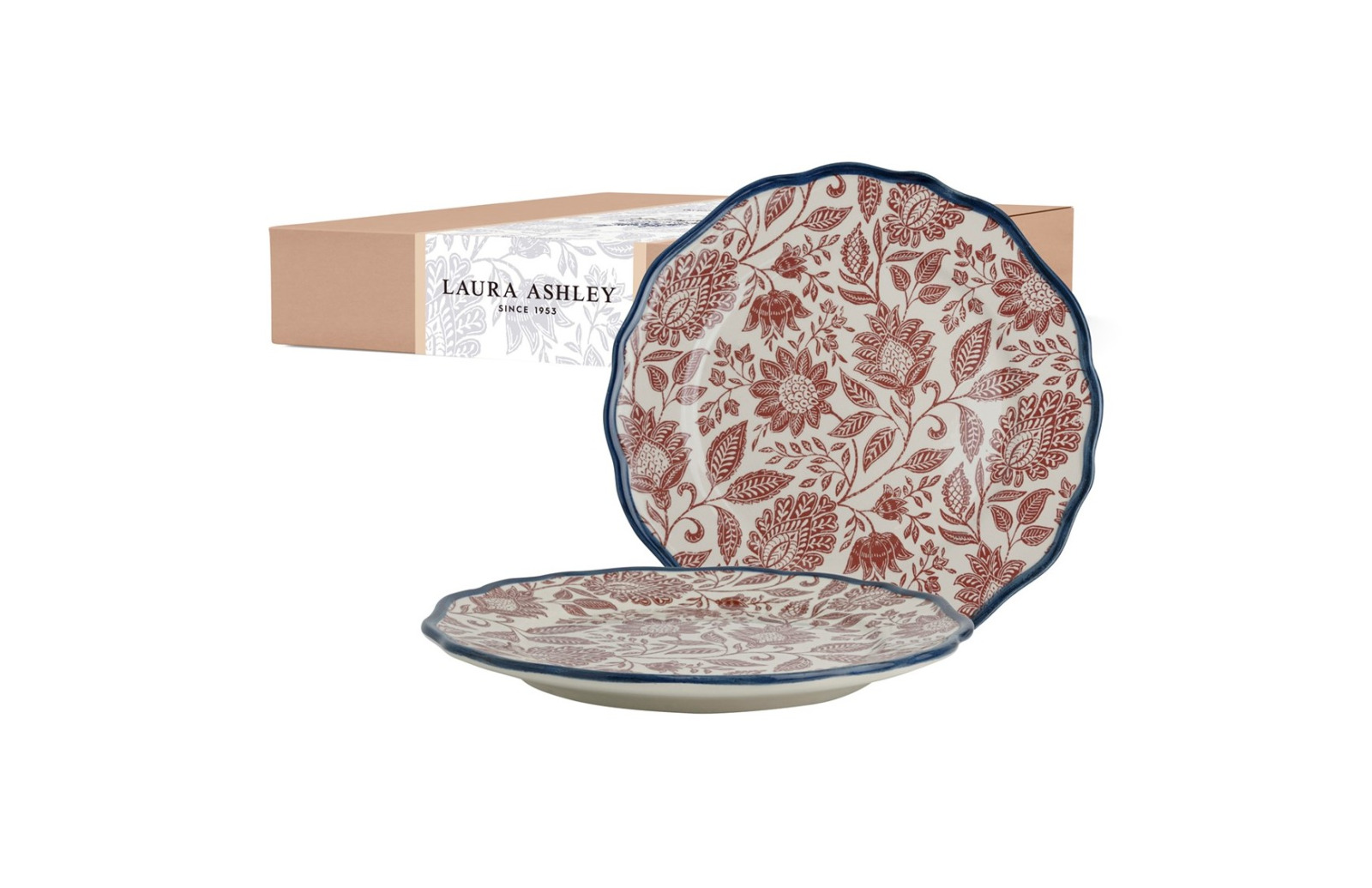 Набір 2-х тарілок з терракотовим квітковим принтом Hedingham Giftset 2 Plates 21 cm Blue Terra
