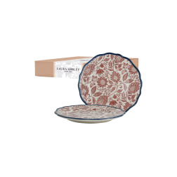 Набір 2-х тарілок з терракотовим квітковим принтом Hedingham Giftset 2 Plates 21 cm Blue Terra