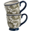 Набір 2-х чашок з зеленим квітковим принтом Hedingham Giftset 2 Minimugs Blue Sage 200 мл